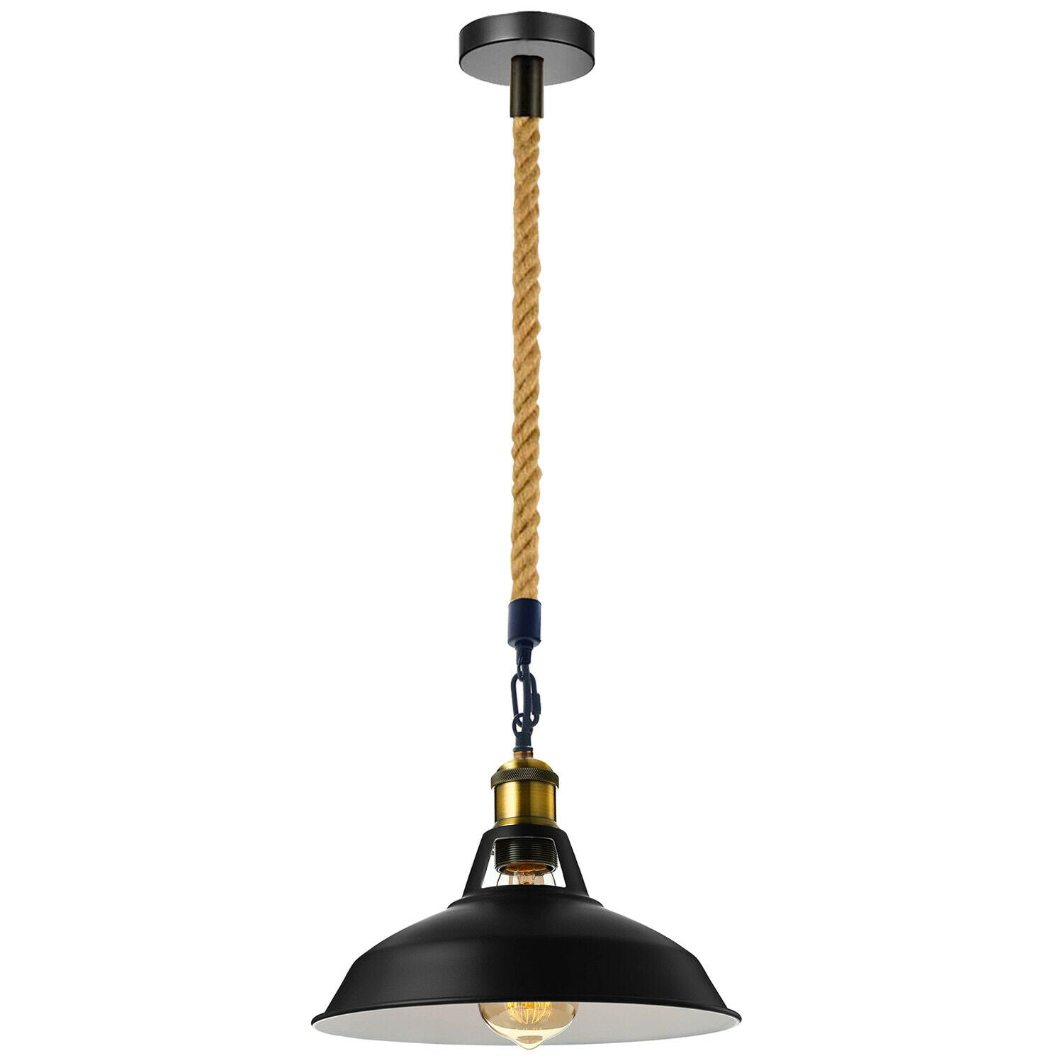 Slotted Shape Metal Ceiling Pendant Light Modern Hemp Hanging Retro Lamps~1653 - LEDSone UK Ltd