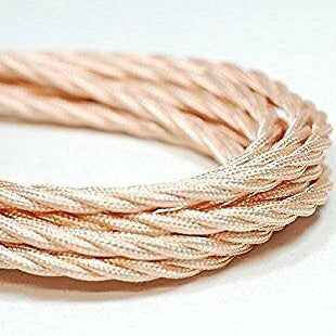 2 Core Twisted Electric CableRose Gold colour 5m fabric 0.75mm