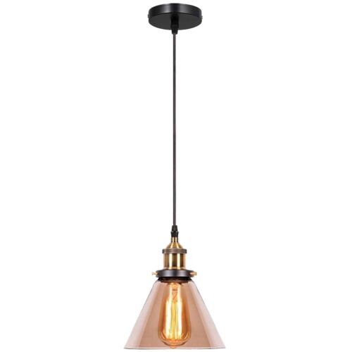 Industrial suspended Ceiling light fitting amber Glass Lamp shade pendant lights~4149