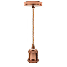 Lámpara colgante de techo con roseta E27, suspensión en oro rosa ~2383