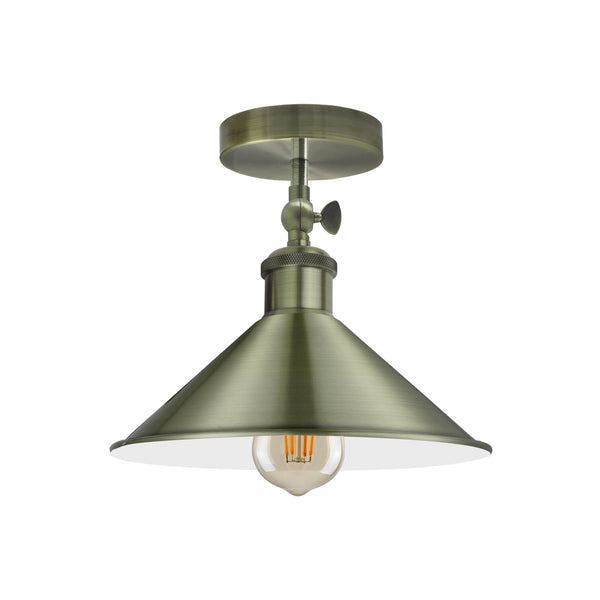 Lámpara de techo de metal ajustable con montaje semi empotrado ~5132 – Latón verde / Sí