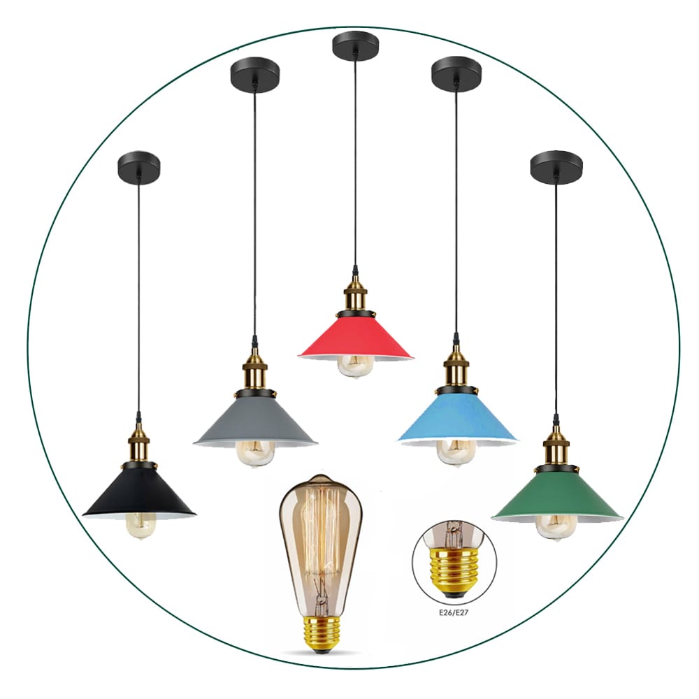 Vintage E27 Ceiling Pendant Light Lampshade Industrial Pendant Lamp Bulb Holder~2062 - LEDSone UK Ltd