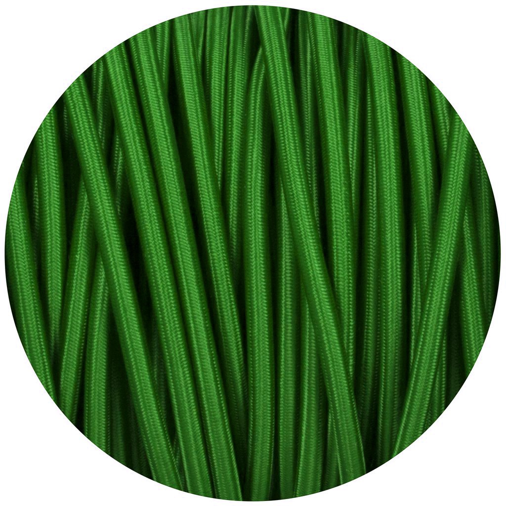 Dark Green Round Fabric Flex - Braided Cloth Cable Lighting Wire