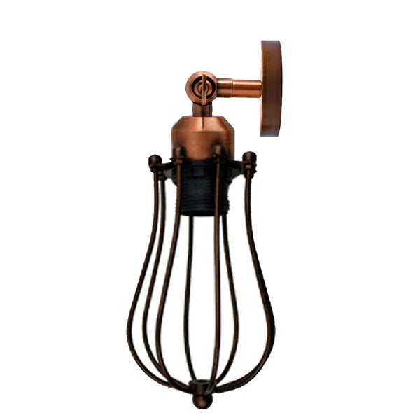 Industrial Wall Lights with Cage Shade Retro Wall Lamp ~2839 – Copper / No