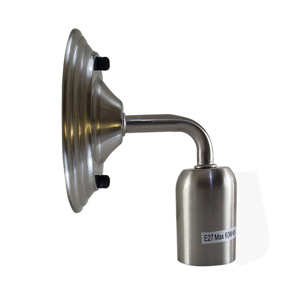 Industrial Wall Light Vintage Metal E27 Wall Sconce for Living Room, Kitchen ~3792 – Satin Nickel / No