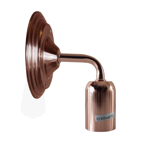 Industrial Wall Light Vintage Metal E27 Wall Sconce for Living Room, Kitchen ~3792 – Rose Gold / No