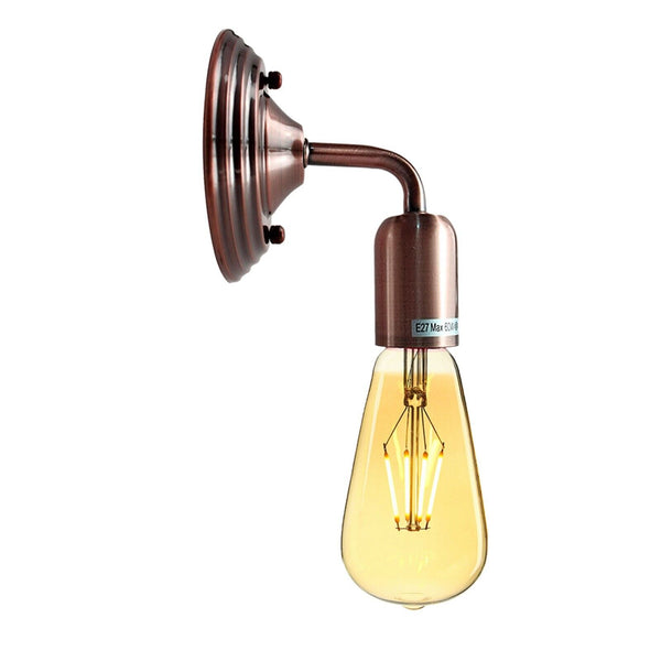 Industrial Wall Light Vintage Metal E27 Wall Sconce for Living Room, Kitchen ~3792 – Copper / Yes