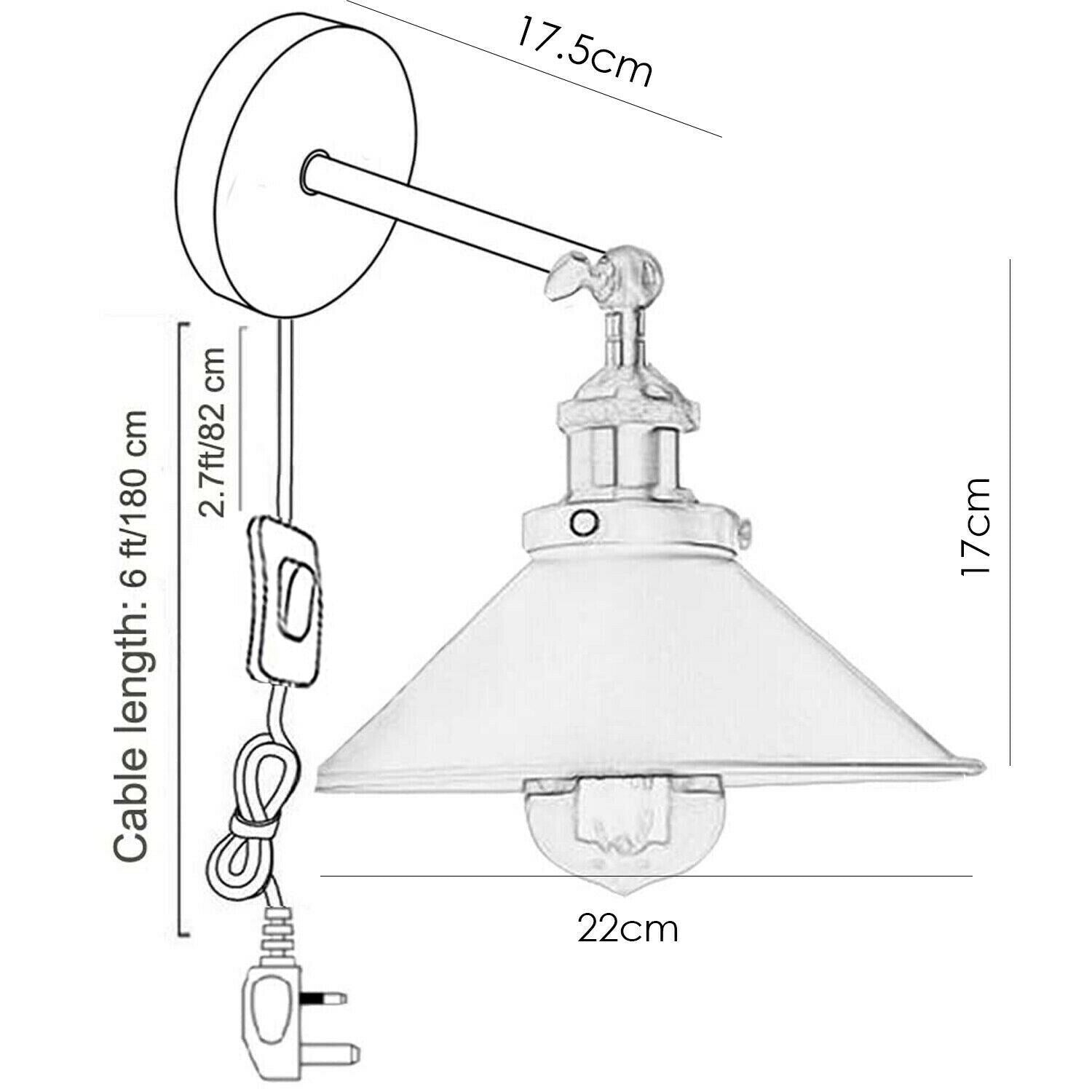 wall lamp plug in uk - size image