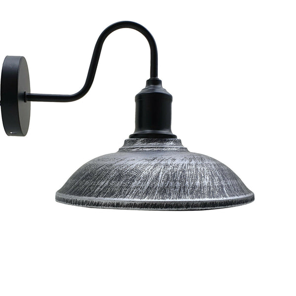 Industrial Wall Light E27 Gooseneck Vintage Style Kitchen Lighting ~1871 – Brushed silver