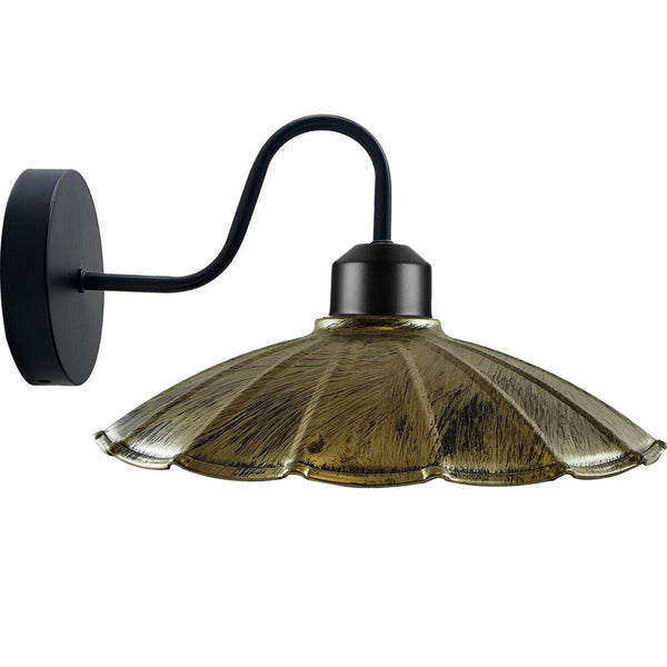 Rustic Wall Light For Living Room ~1214 – Brushed Brass / Without Bulb
