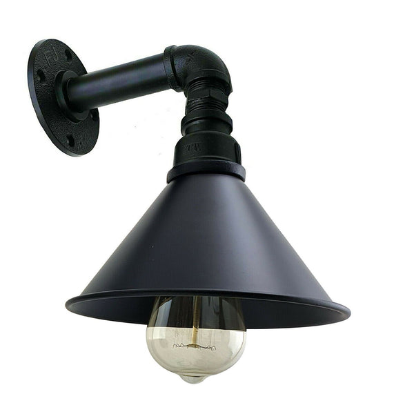Industriële wandlamp Shabby Chic Vintage Wandverlichting ~1257 – Zonder lamp / Zwart