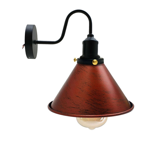 Wall Sconces Indoor E27 Swan Neck Vintage Industrial ~3388 – Rustic red / Yes