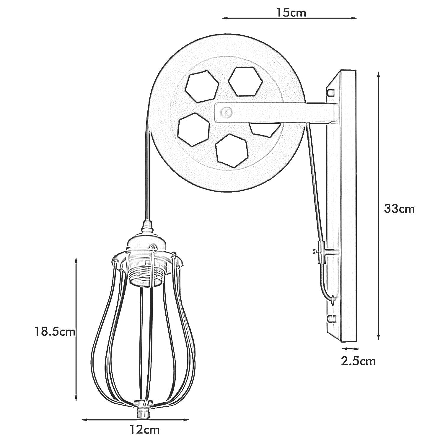 wall mount light - size image