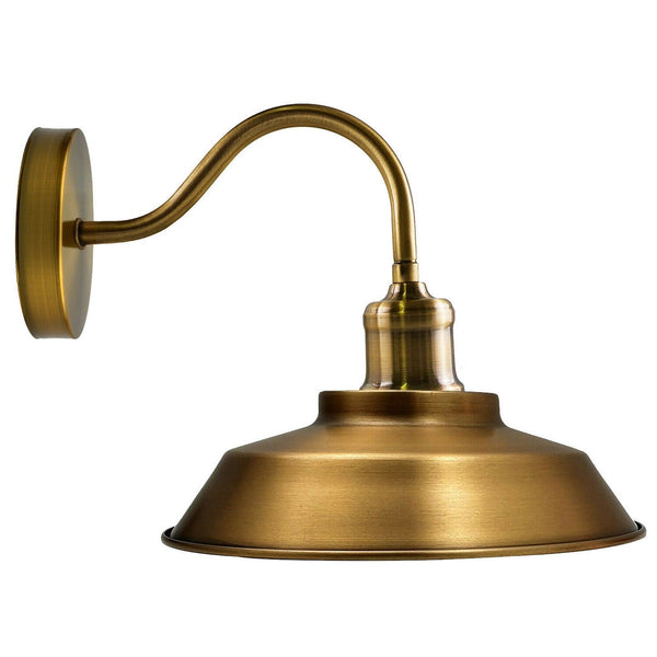 Industrial Wall Lights E27 Gooseneck Metal E27 ~1740 – Yellow Brass