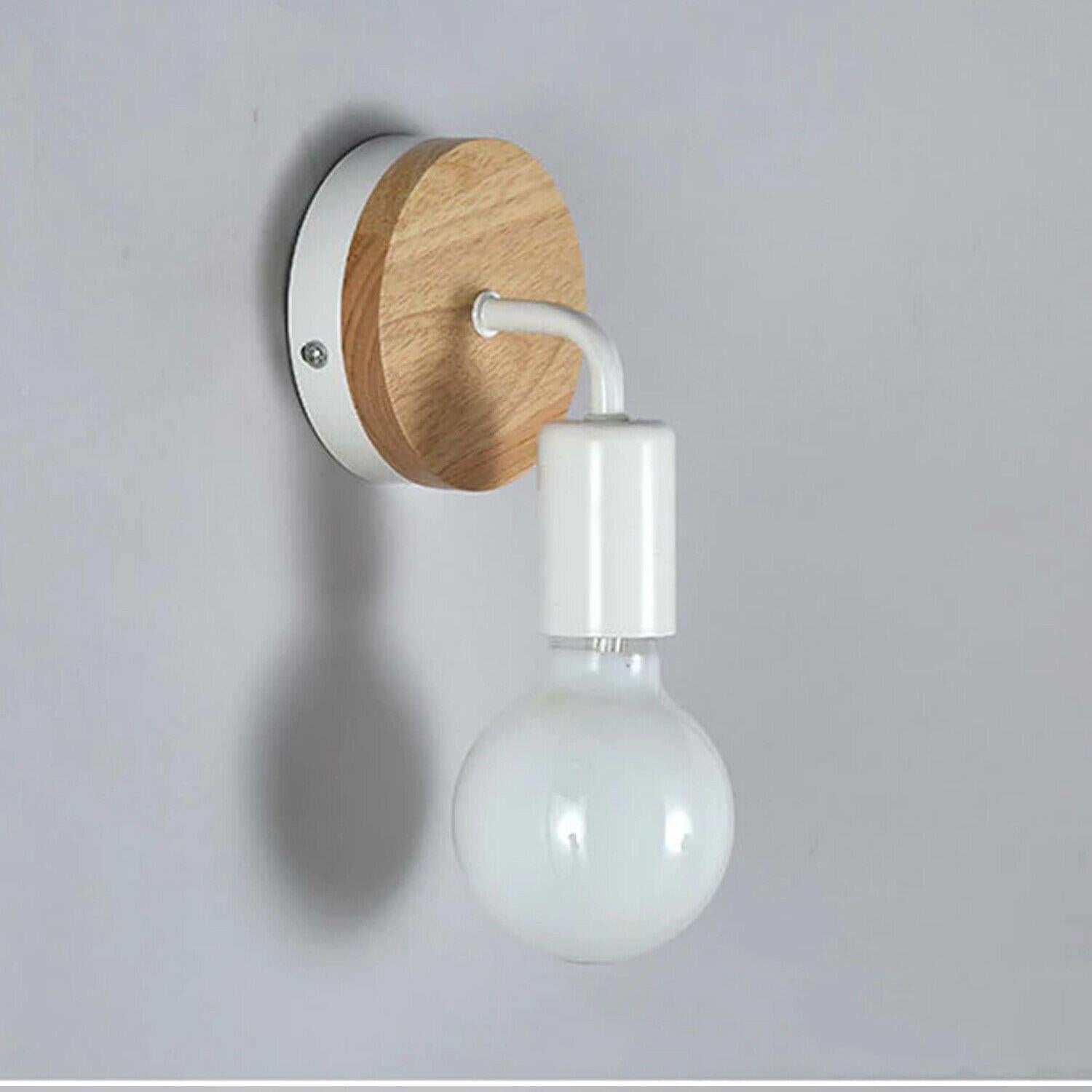 Retro wood wall sconce light mounted on wall