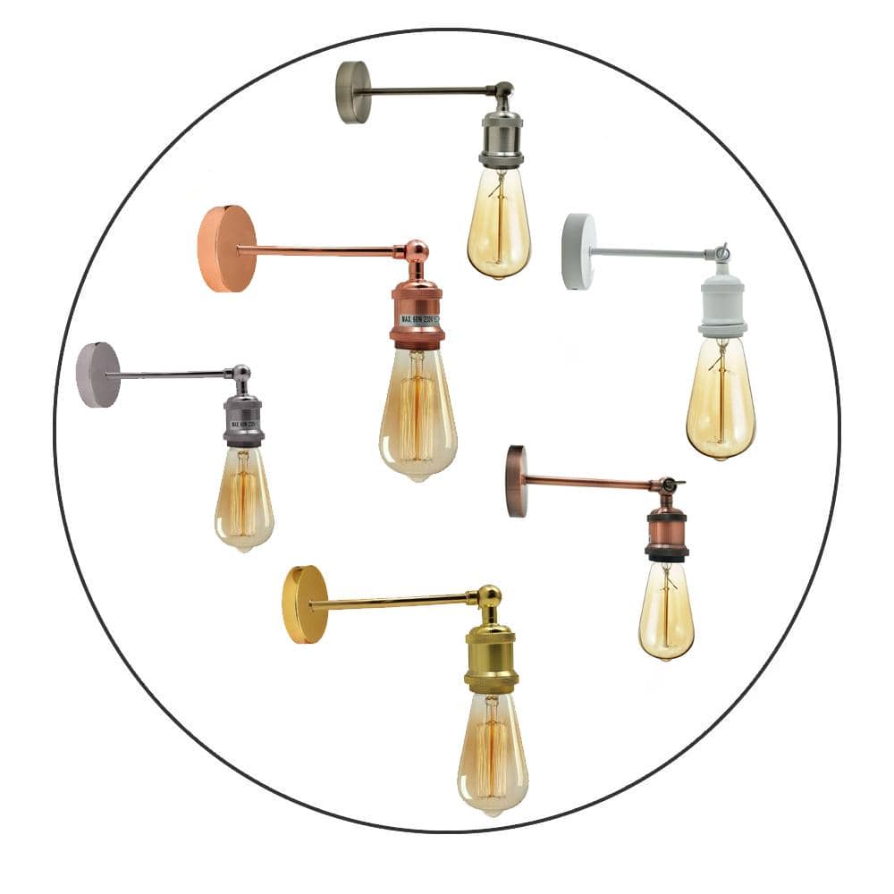 Industrial Retro Adjustable Wall Lights Vintage Style Sconce Lamp Fitting Kit UK~2246 - LEDSone UK Ltd