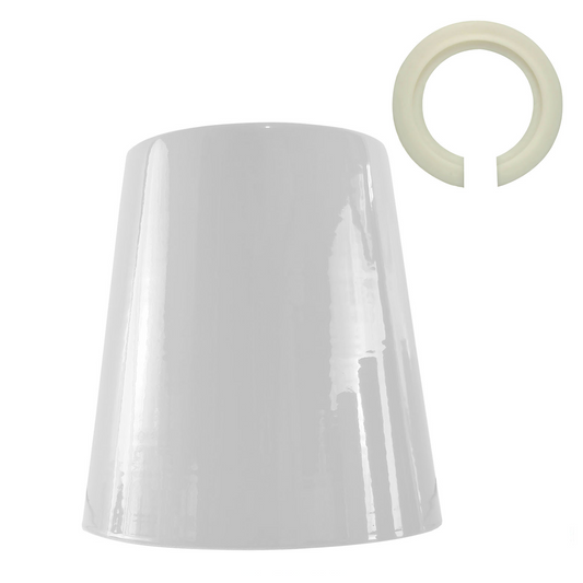 Retro Easy Fit Light Shade 13cm Metal E27 White Lampshade~3895