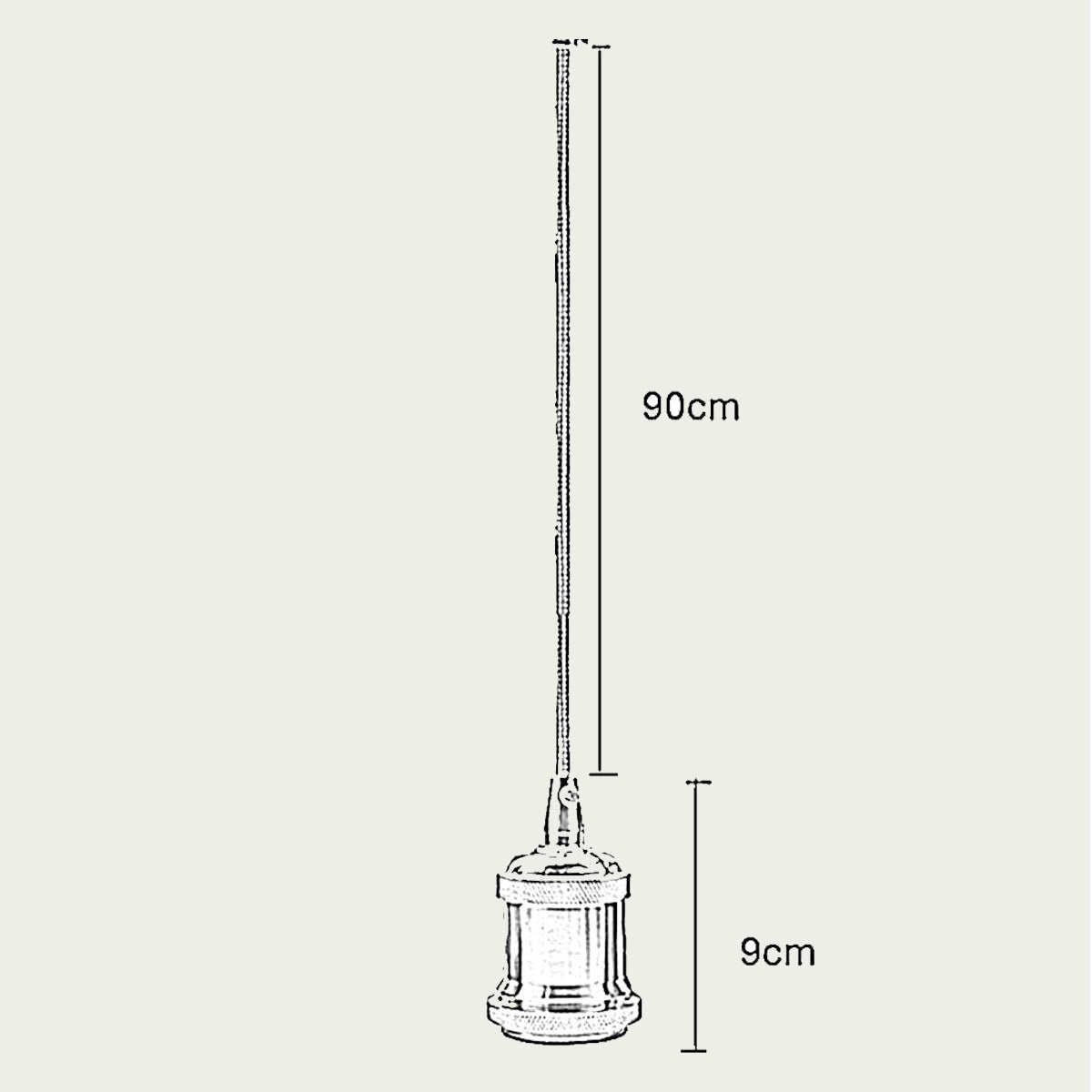 Twisted 1m Modern Lights Pendant Holder Without Ceiling Rose~3442 - LEDSone UK Ltd