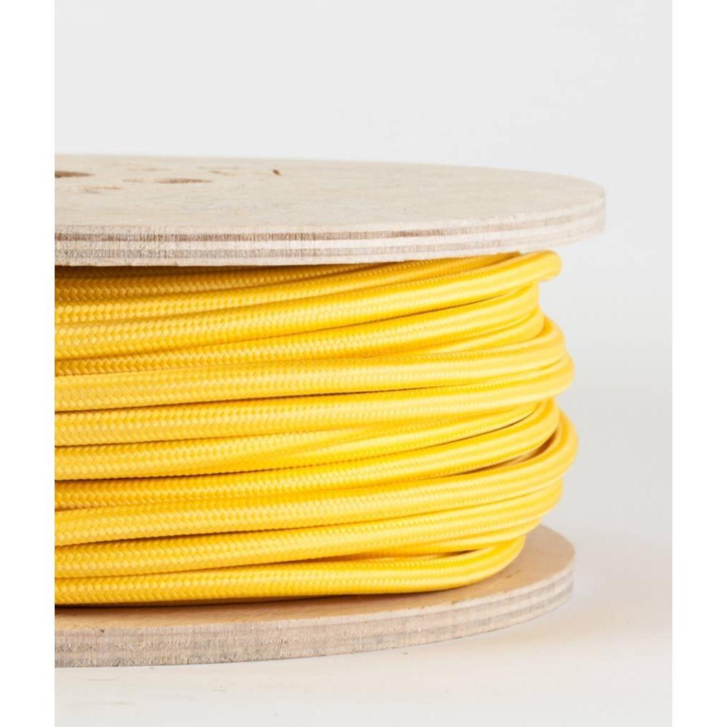 3-adriges rundes Vintage geflochtenes Gewebe Yellow Cable Flex 0,75 mm - Shop für LED-Leuchten - Transformatoren - Lampenschirme - Halter | LEDSone DE